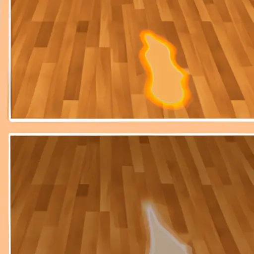 An image showcasing a vinyl floor with a glossy finish, clearly illustrating the effects of using Mop and Glo