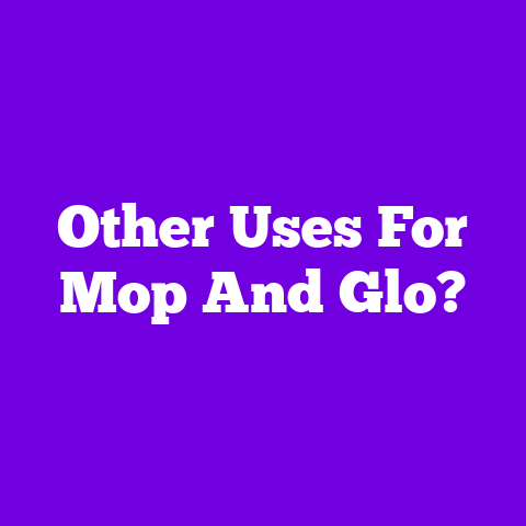 Other Uses For Mop And Glo?